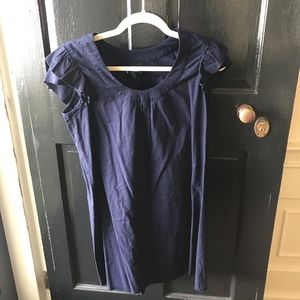 Cynthia Rowley Navy Blue Ruffle Sleeve Dress
